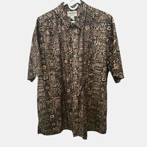 Cooke Street Shirt Mens 2XL XXL Hawaiian Tropical Tribal Short Sleeve Button Up